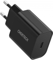 Netstroom USB‑C oplader CHOETECH 20W PD snellader (zwart)