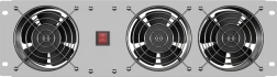 Vertikal ventilationspanel 19" 3U til rack, tre blæsere, 230 V, grå
