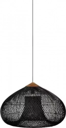 Lampada a sospensione da soffitto in rattan naturale - 40 cm - nero