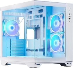 Chieftec Visio white gaming PC case with 6× ARGB fans