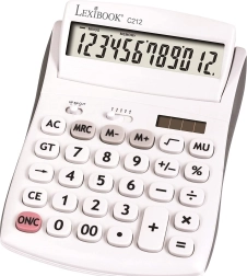12-digit pocket calculator with adjustable screen angle