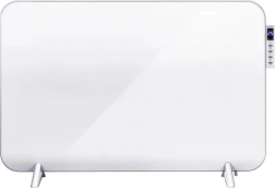 White infrared panel heater with towel rack and Wi‑Fi