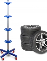 Mobile tire and wheel stand on castors Bituxx, for 4 wheels