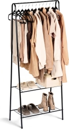 Metal freestanding clothes rack 153 cm – black