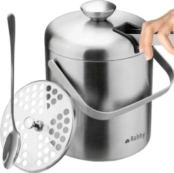 Ruhhy rozsdamentes acél jégvödör kanállal és fogóval