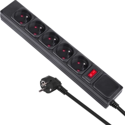 Extension cable with 5 sockets and switch