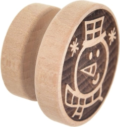 Wooden cookie stamp Snowman 5.5 cm
