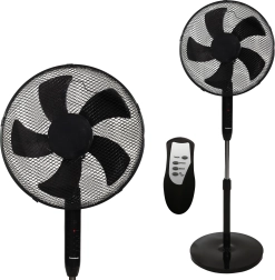 Stand Fan 45W – 3 Modes, 5 Blades, Timer, Remote Control
