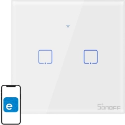 Okos Wi‑Fi érintőkapcsoló SONOFF, kétcsatornás