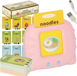 Electronic card reader for learning English, 112 sound cards, pink