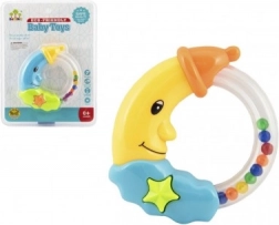 Plastic Rattle Moon 11 cm, 2 colors