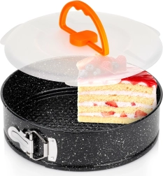 Expandable granite cake pan with lid 24 cm