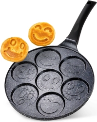 Granit-Pfanne für Eier mit 7 Vertiefungen BLACK LINE 26 cm