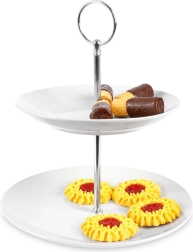 Alzata in porcellana a due livelli 21 cm