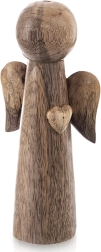 Houten engelenfiguur van mangohout 21 cm