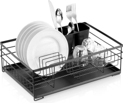 Black dish rack 41.5 × 28.5 × 13.5 cm