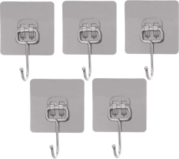 Self-adhesive steel hooks 6.5 cm – set of 5