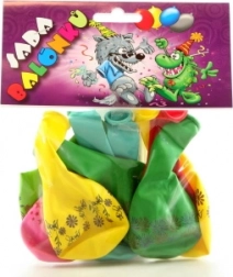 Inflatable printed balloons – color mix, 9 pcs