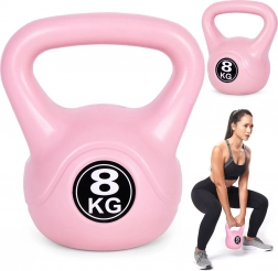 Kettlebell 8 kg różowy do treningu domowego MODERNHOME