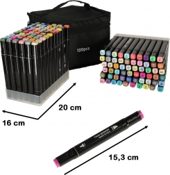 Dual-tip alcohol markers in a case with stand – 120
