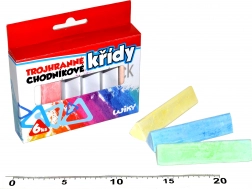 Triangular Colored Sidewalk Chalk, 6 pcs