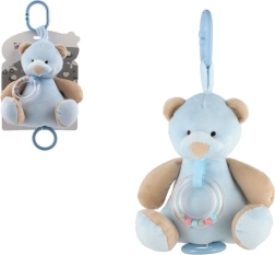 Musical plush hanging teddy bear 18 cm – blue