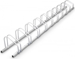 Rack for 10 Bicycles BITUXX, galvanized, wall- or floor-mounted, corrosion-resistant