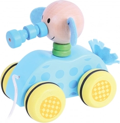 Elefantino di legno da tirare con cordicella