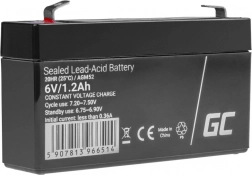 Maintenance-free AGM battery 6 V 1.2 Ah for security, cash registers and toys GREEN CELL