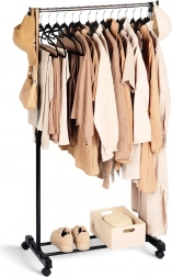 Kovinsko stojalo za oblačila na kolescih 140 cm