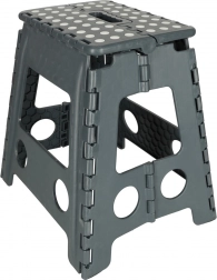 Skládací protiskluzová stolička 39,5 cm – Tmavě šedá