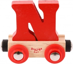 Bigjigs Rail wagon met letter N voor houten treinbanen