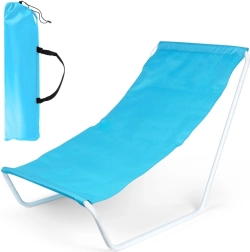 Opvouwbare strandligstoel met tas, blauw