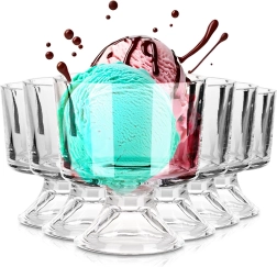 Coupes à glace en verre 290 ml, lot de 6