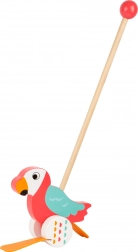 Small foot duwfiguur papegaai Lori – houten loopwagen om te duwen voor de eerste stapjes