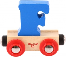 Bigjigs Rail leseni vagón s črko F