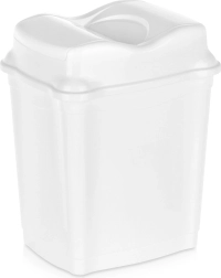 Kunststoff-Mülleimer mit Schwenkdeckel 9 l weiß