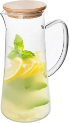 Caraffa in vetro con coperchio in bambù 1,35 l