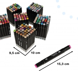 Pennarelli ad alcool a doppia punta in astuccio con supporto – 204