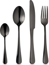Besteckset Vilde aus Edelstahl, schwarz, 16 Stk. für 4 Personen