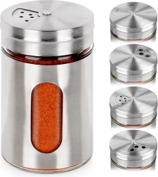 Glass spice jar with sieve and dosing control 100 ml