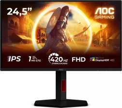 Aoc 25g4kur monitor gaming ips 24,5" 420 hz con pivot