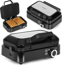 Waffle maker for 2 large waffles with non-stick surface and temperature control 1200 W KADEN