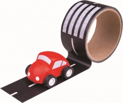 Adhesive Road Tape with Toy Car by Bigjigs Toys