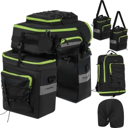 Set of waterproof bicycle panniers 3-in-1 65 l Trizand