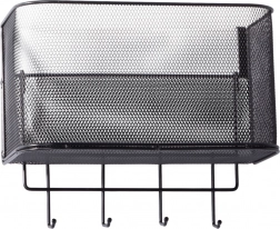 Metal Hanging Basket for Doors with Hooks