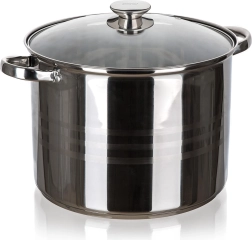 Pentola in acciaio inox 30 cm con coperchio in vetro 16,2 l LIVING