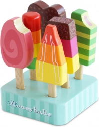 le toy van set di ghiaccioli in legno honeybake