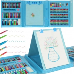 Art supplies set in a case 208 pcs – blue