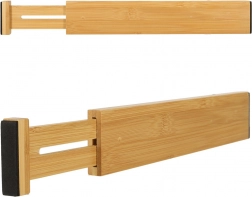 Justerbar bambus skuffeorganisator til bestik og redskaber 43 cm